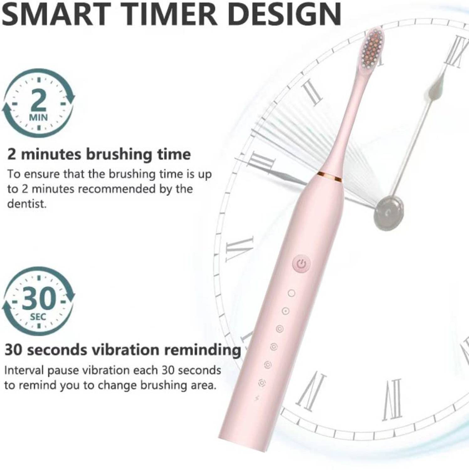 sheladiya USB Rechargeable Smart Timer Electric Toothbrush - Image 3