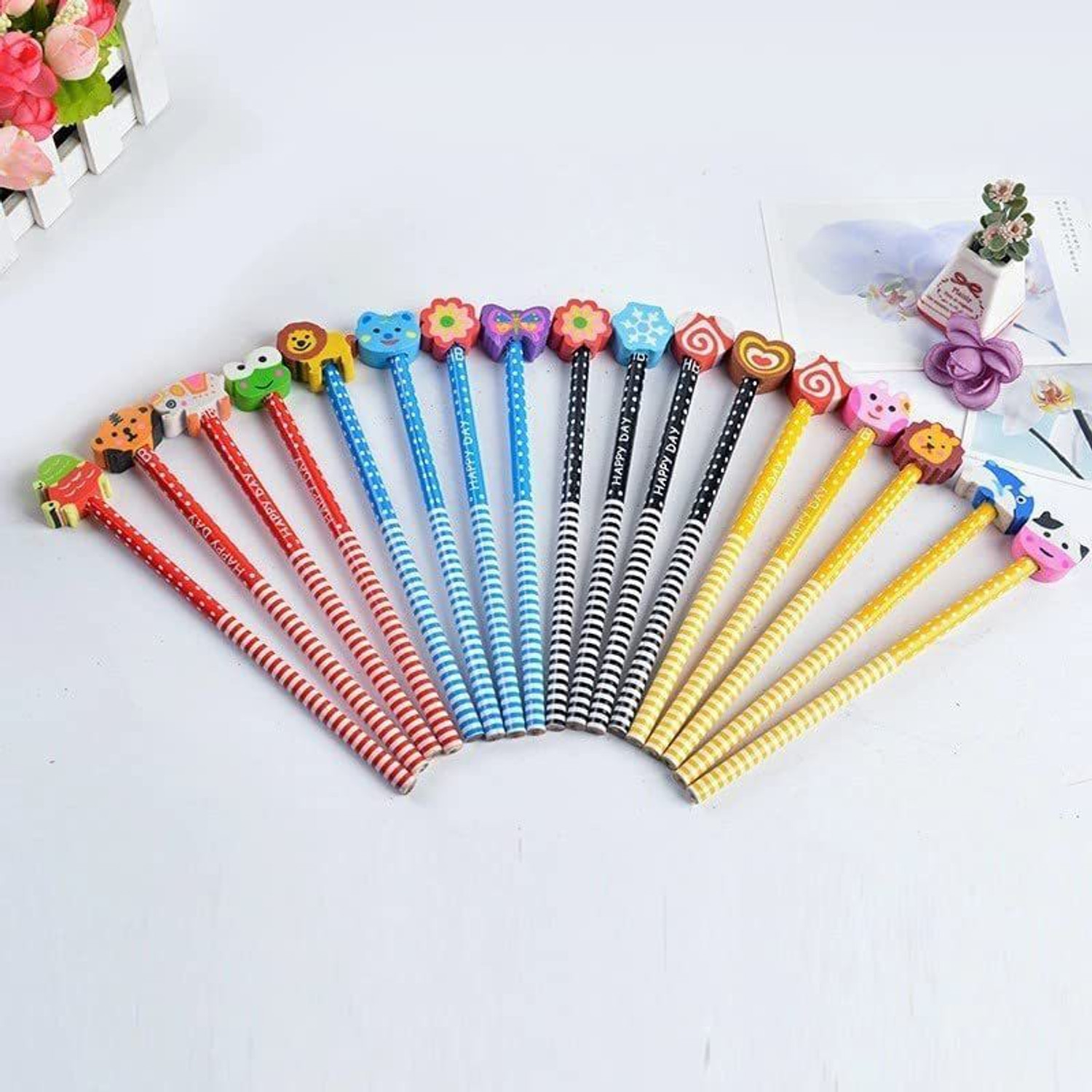 Image of Kartual Birthday Party Return Gift In Bulk For Kids |Boom Pencil With cute Eraser Pencil