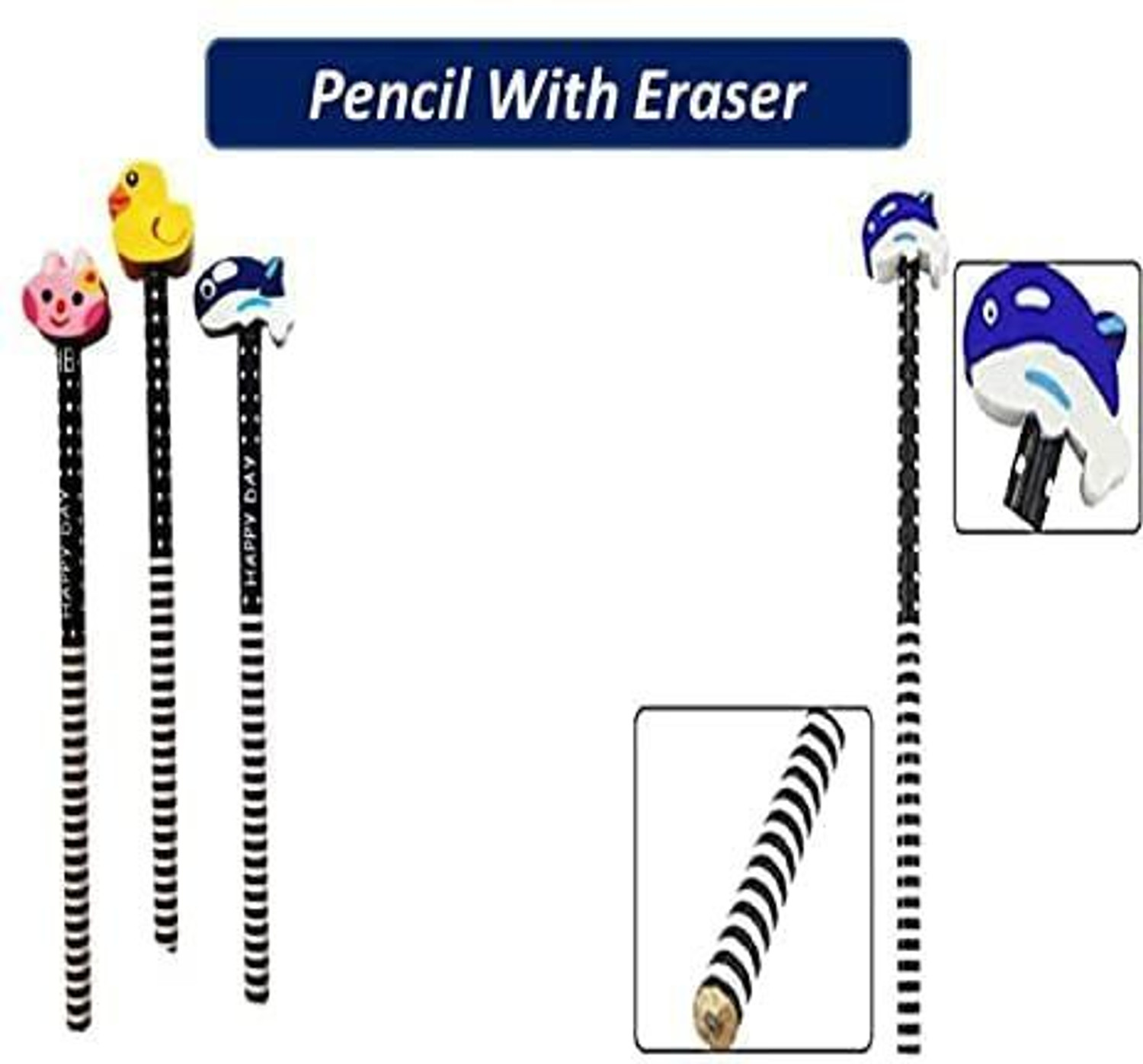 Image of Kartual Birthday Party Return Gift In Bulk For Kids |Boom Pencil With cute Eraser Pencil