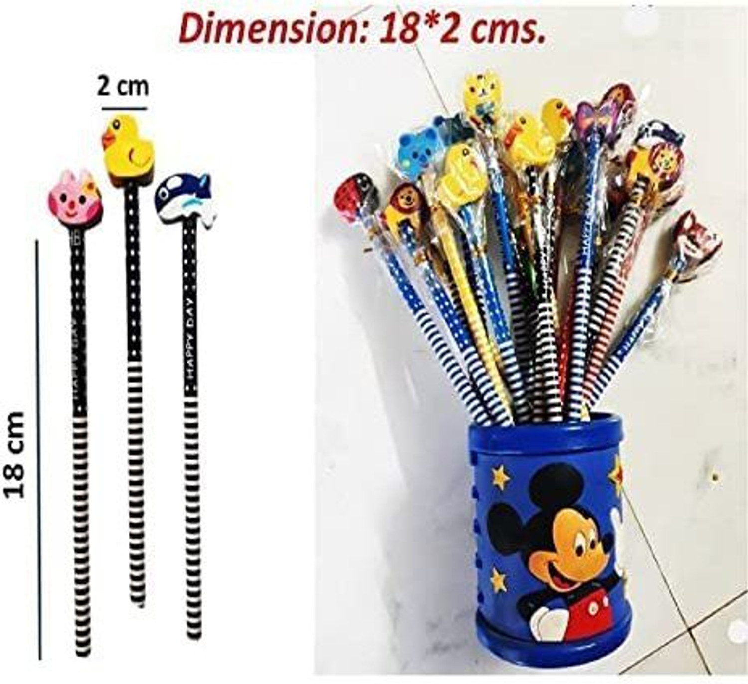 Image of Kartual Birthday Party Return Gift In Bulk For Kids |Boom Pencil With cute Eraser Pencil
