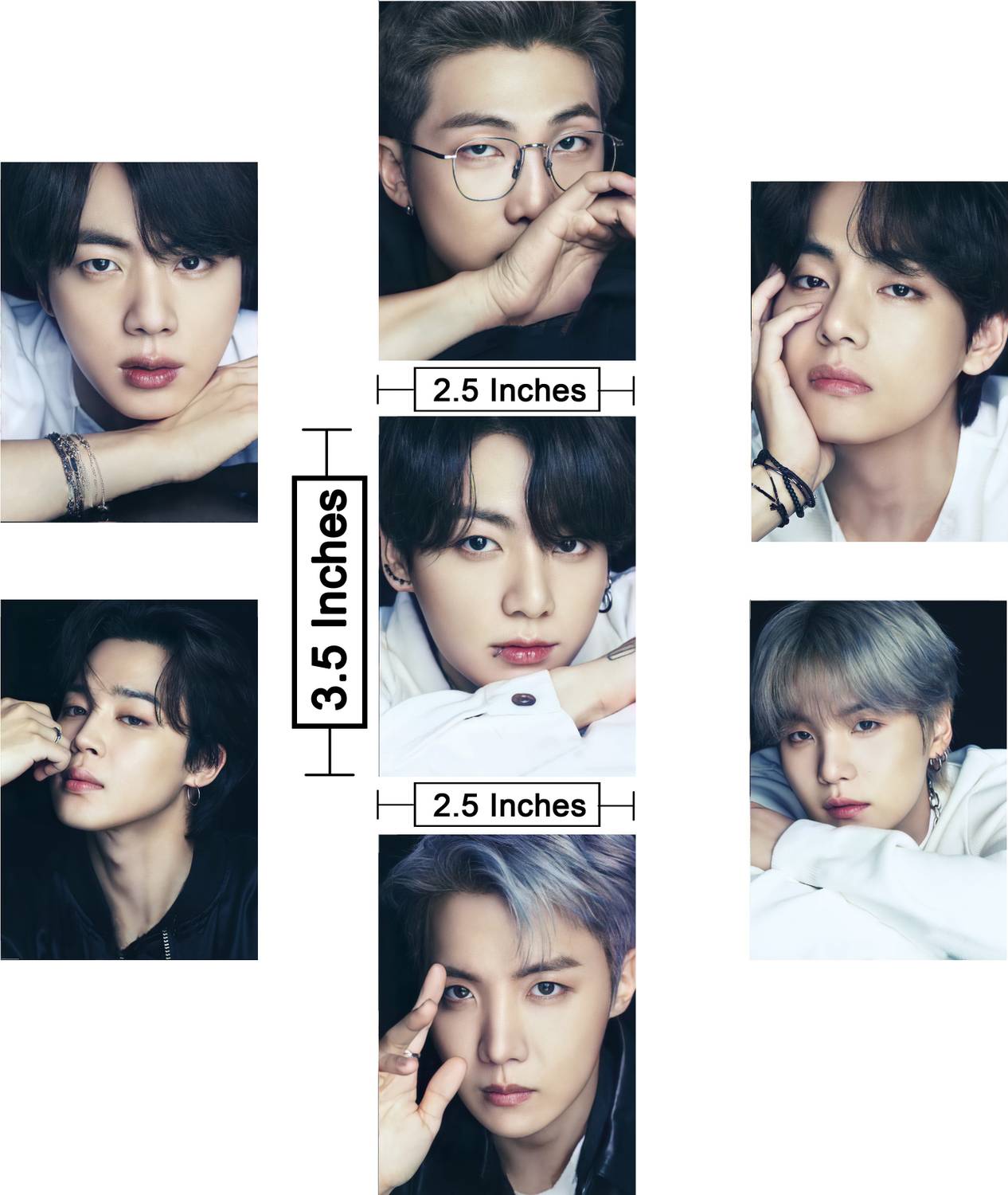 BTS Band All Members |Bangtan Boys Premium HD Quality Pack Of 7 Lomo Cards | Photo card 300Gsm Cardstock-014 (3.5 * 2.5 Inch) Paper Print