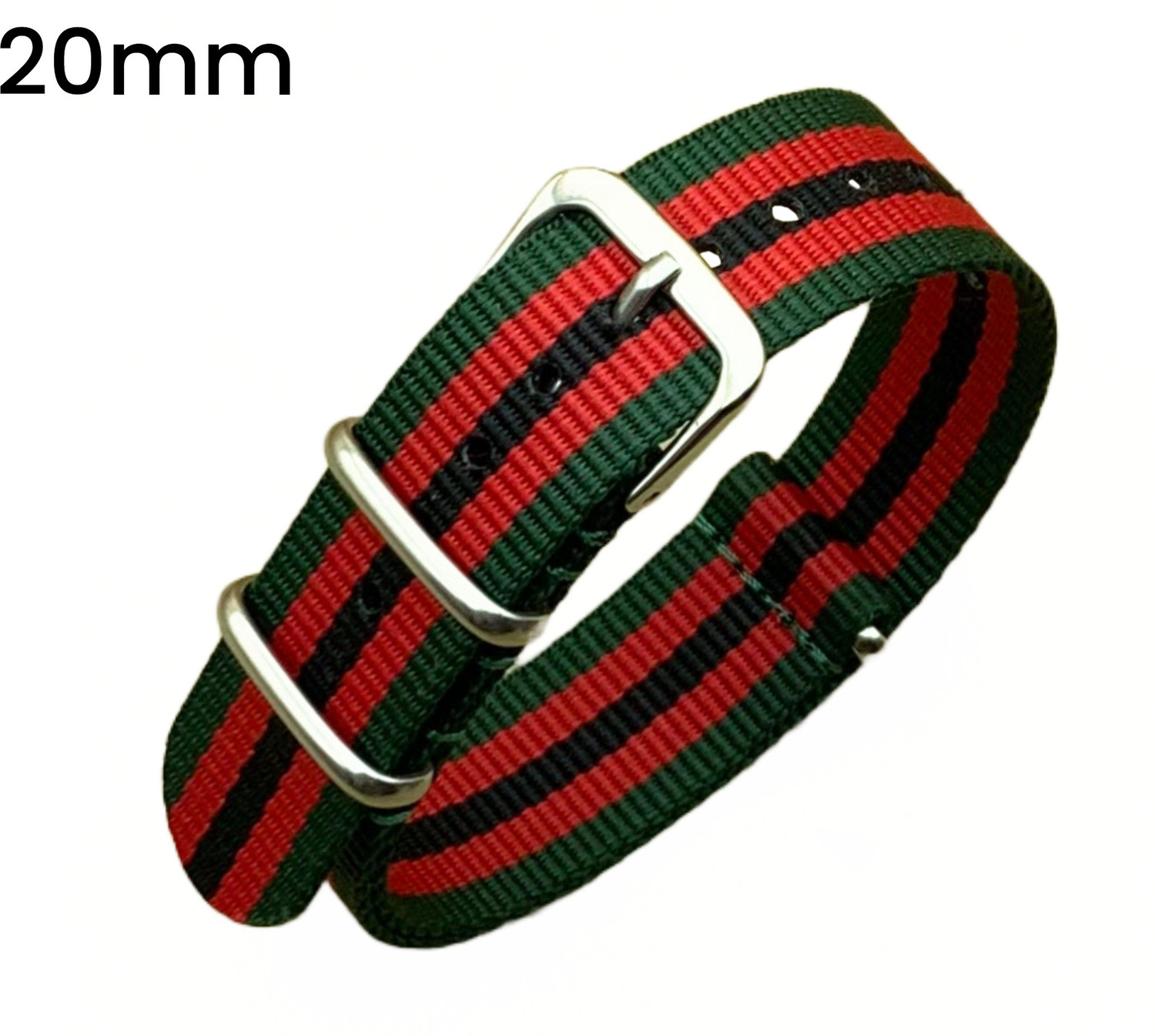Image of vinanth NATO Nylon Watch Band / Watch Strap - Multicolor with Stainless Steel Buckle; 20 mm Fabric Watch Strap