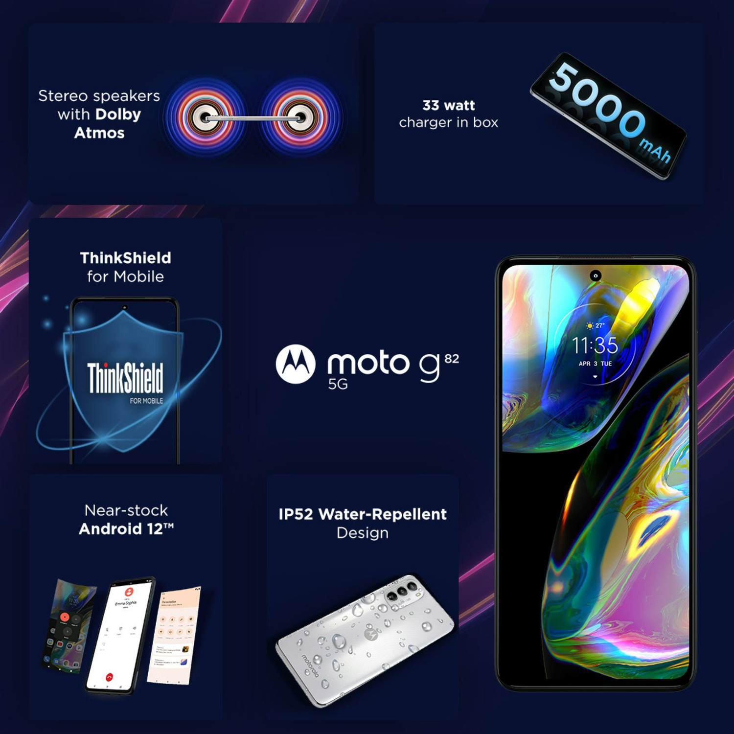 Image of MOTOROLA g82 5G (White Lily, 128 GB)