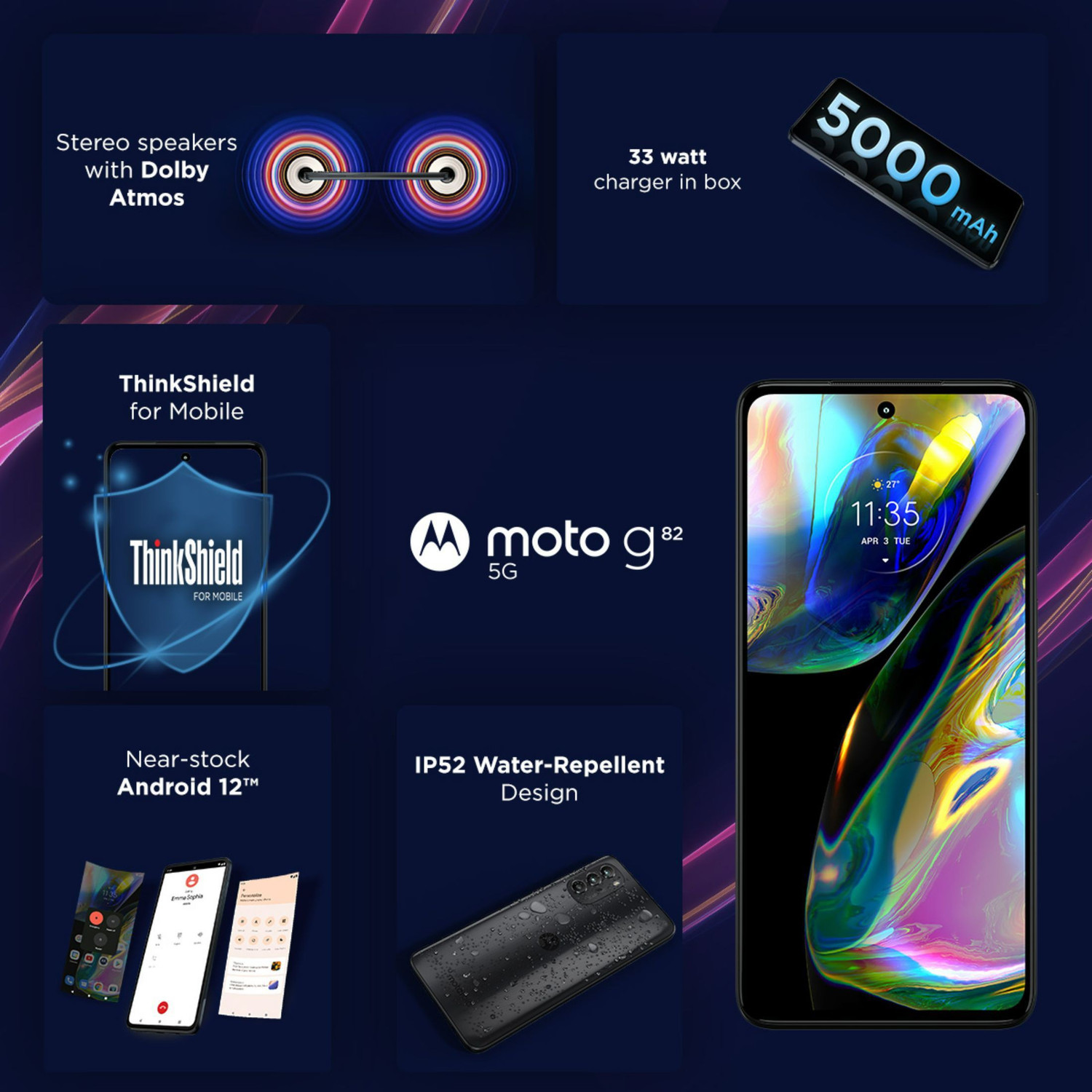 Image of MOTOROLA g82 5G (Meterorite Grey, 128 GB)