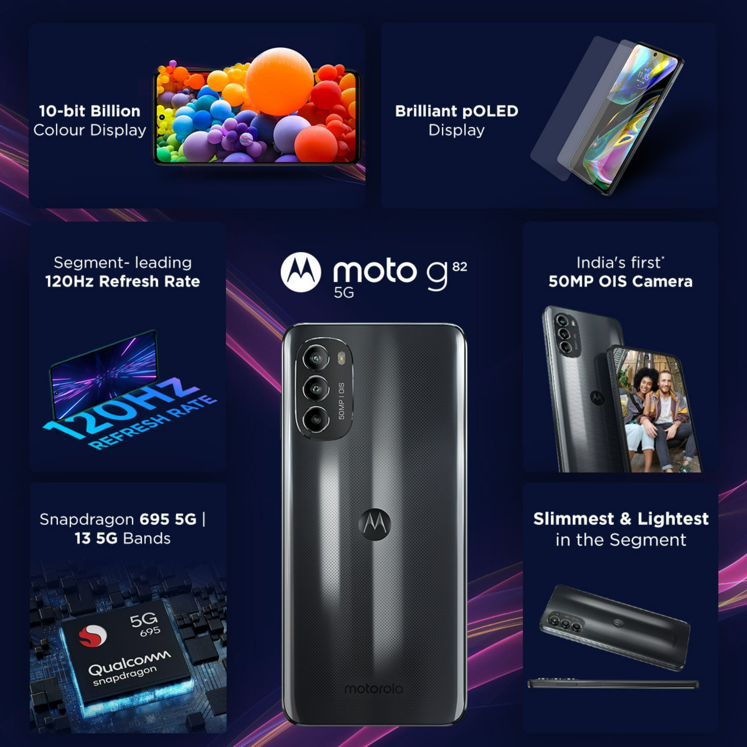 Image of MOTOROLA g82 5G (Meterorite Grey, 128 GB)