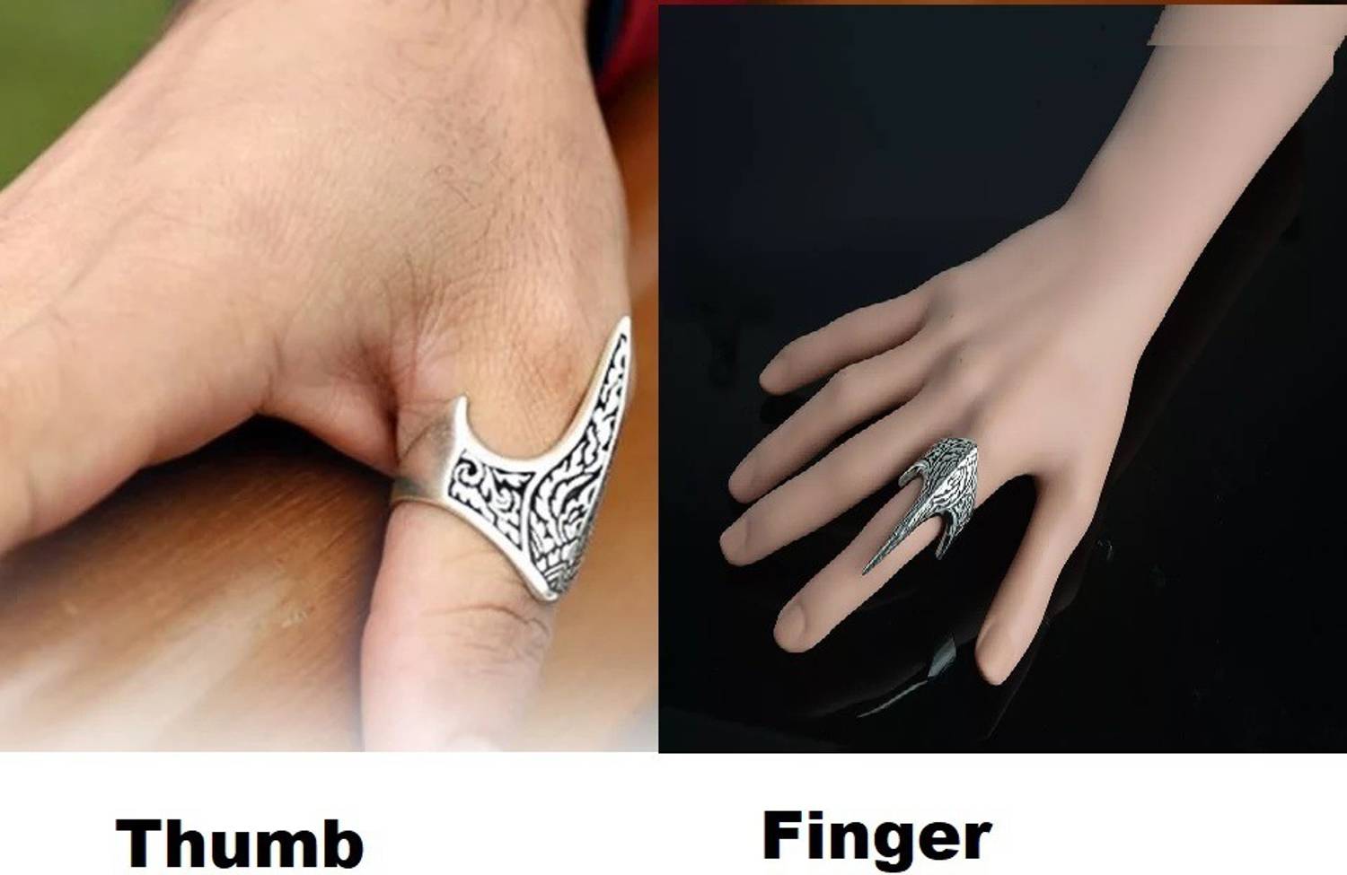 Syfer Double Finger & Eagle Design Ring, Silver - Image 2