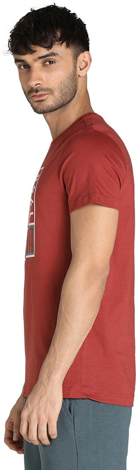 Image of PUMA Typography Men Round Neck Red T-Shirt