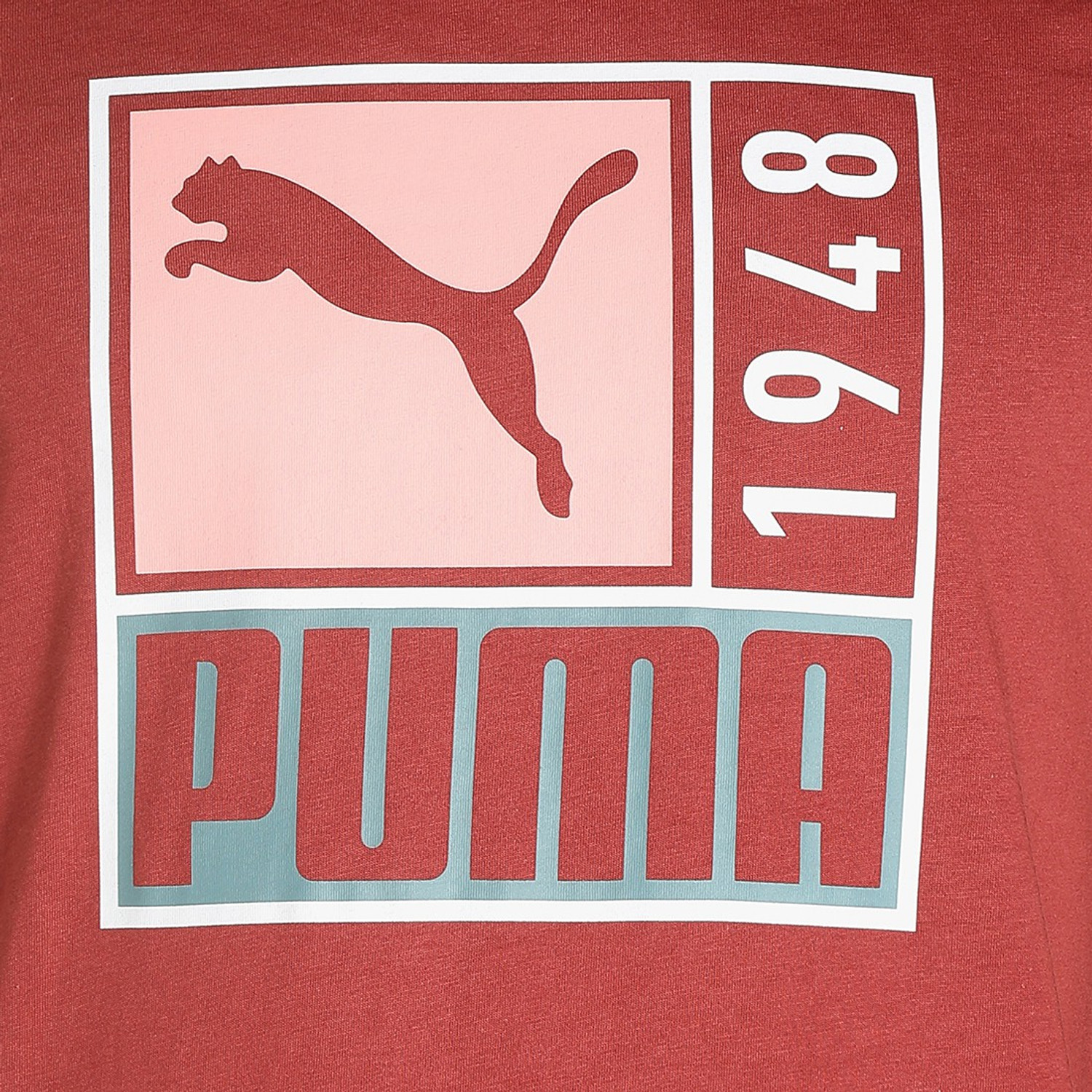 Image of PUMA Typography Men Round Neck Red T-Shirt