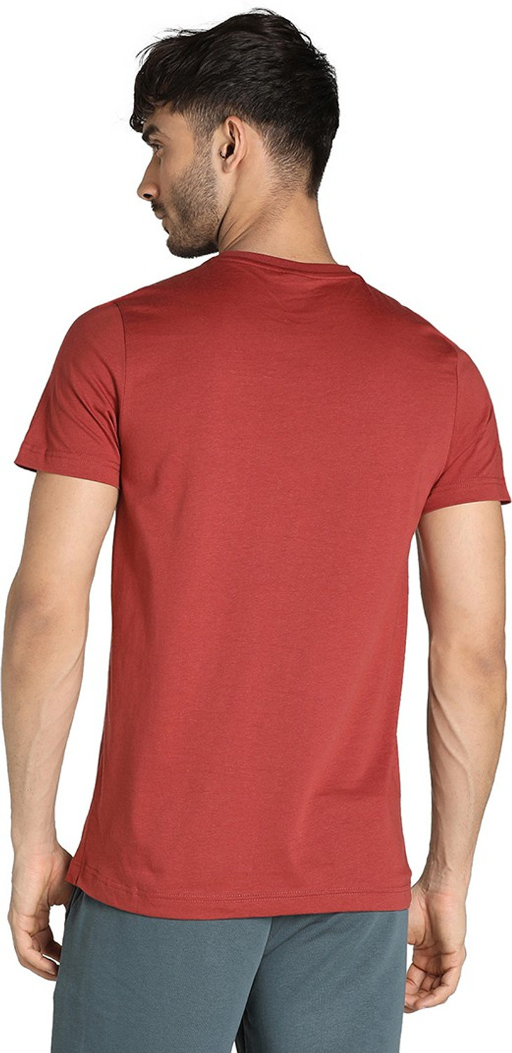 Image of PUMA Typography Men Round Neck Red T-Shirt