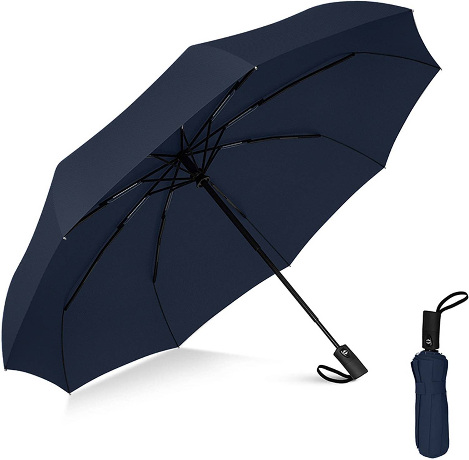 Cairoman Large Umbrella for Men and Women 3-Fold with Auto Open and Close (Black) Umbrella