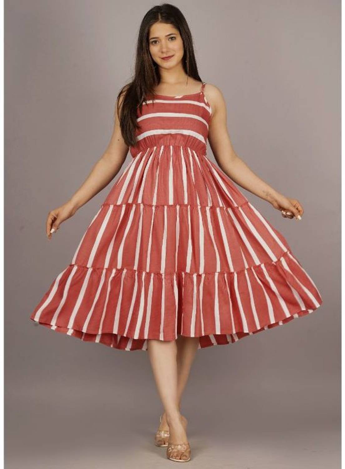 ASFEBRICS Women Gown Red Below Knee Dress