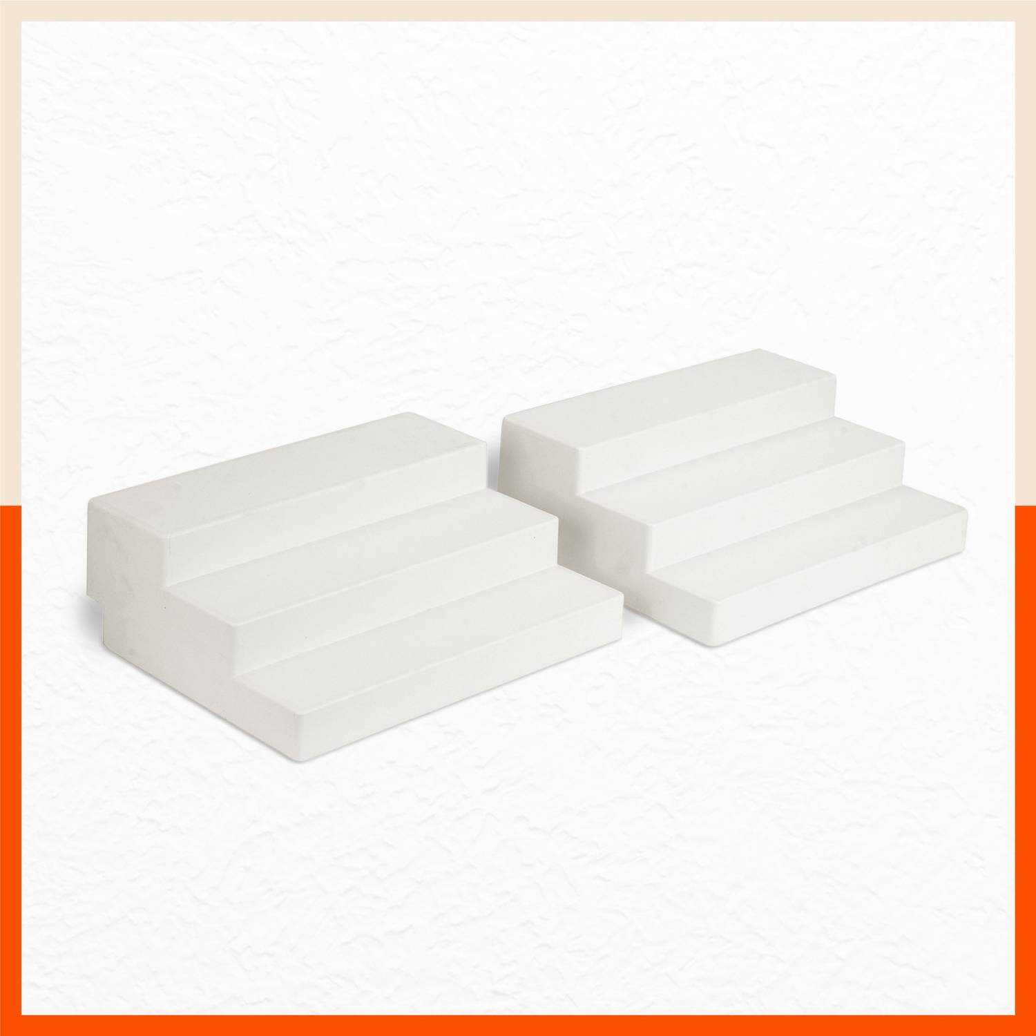 Bathla Stomo Taro Multipurpose Shelf Organizer for Home | Pearl White – Set of 2 Plastic Wall Shelf