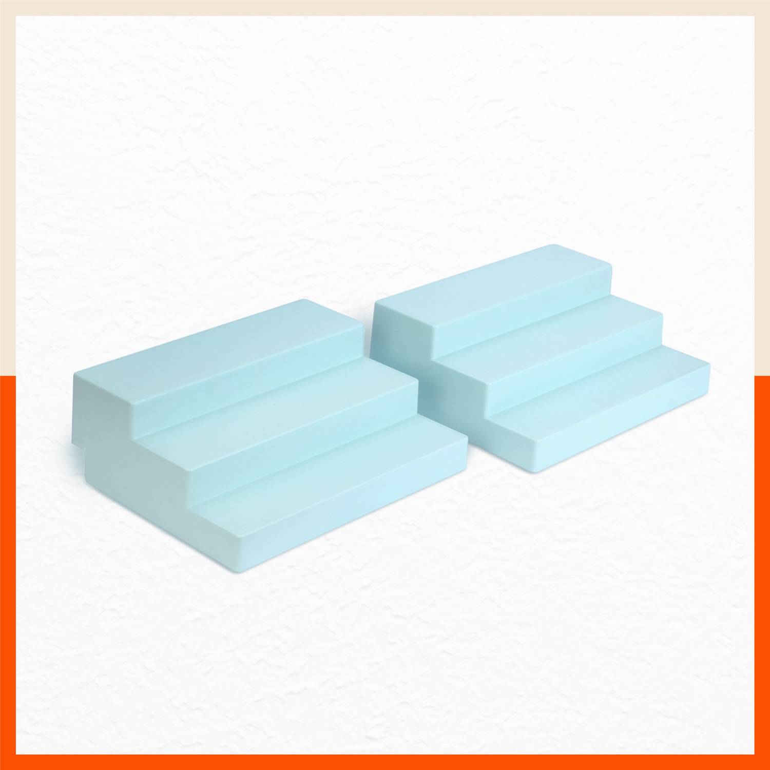 Bathla Stomo Taro Multipurpose Shelf Organizer for Home | Baby Blue – Set of 2 Plastic Wall Shelf
