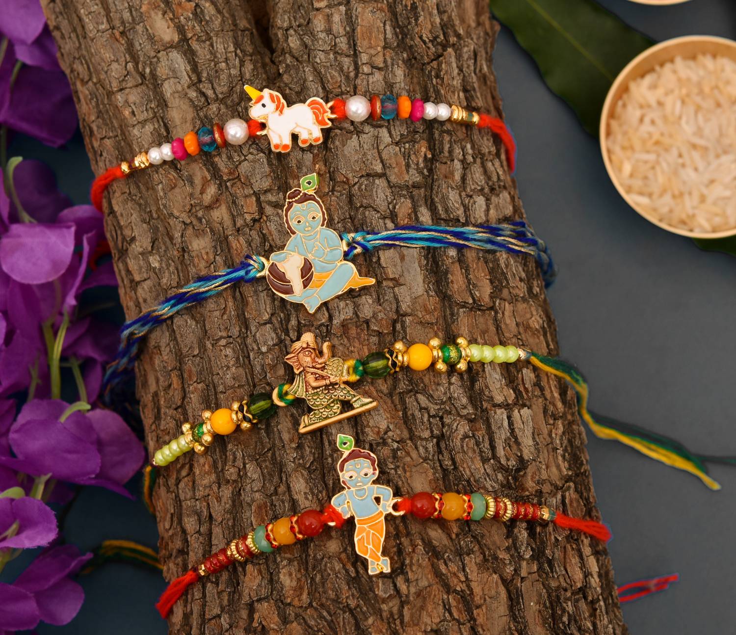 Kids R22_05 Assorted Rakhi, Chawal Roli Pack Set by Bageshwar