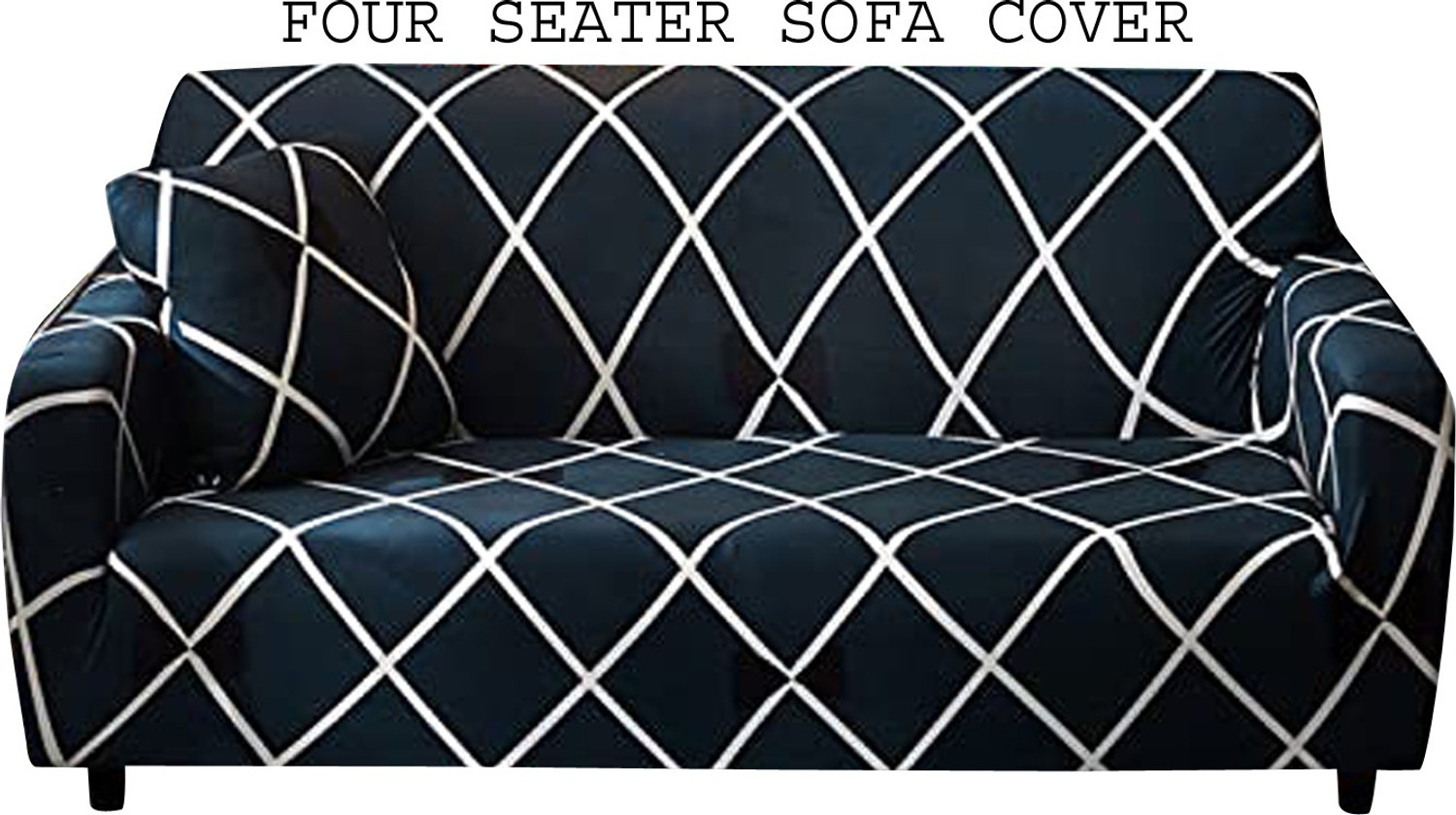 Image of HOUSE OF QUIRK Polyester 4 Seater Sofa Plain Cover