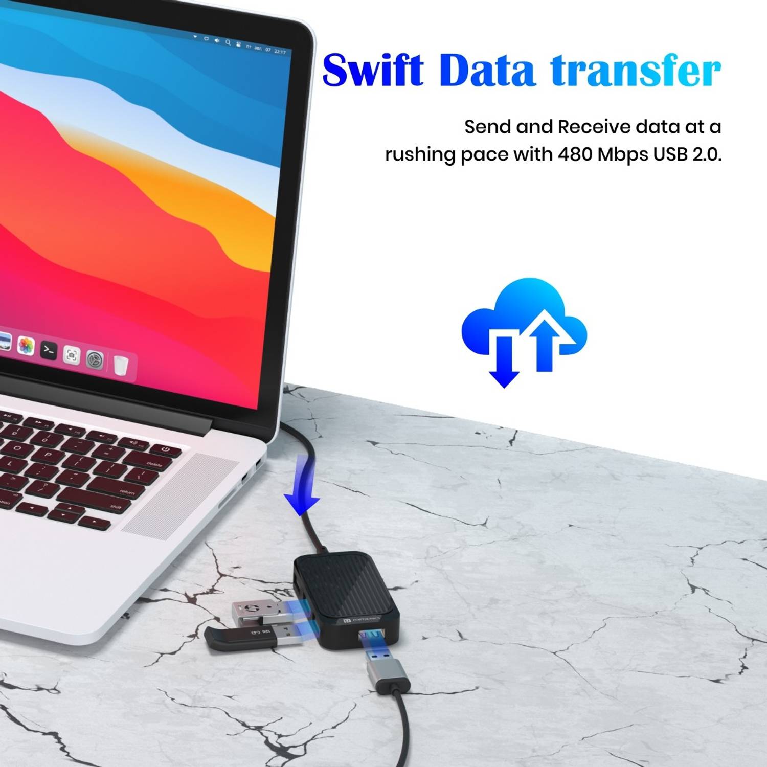 Portronics Mport 4D MPORT4D USB Hub Black - Image 2