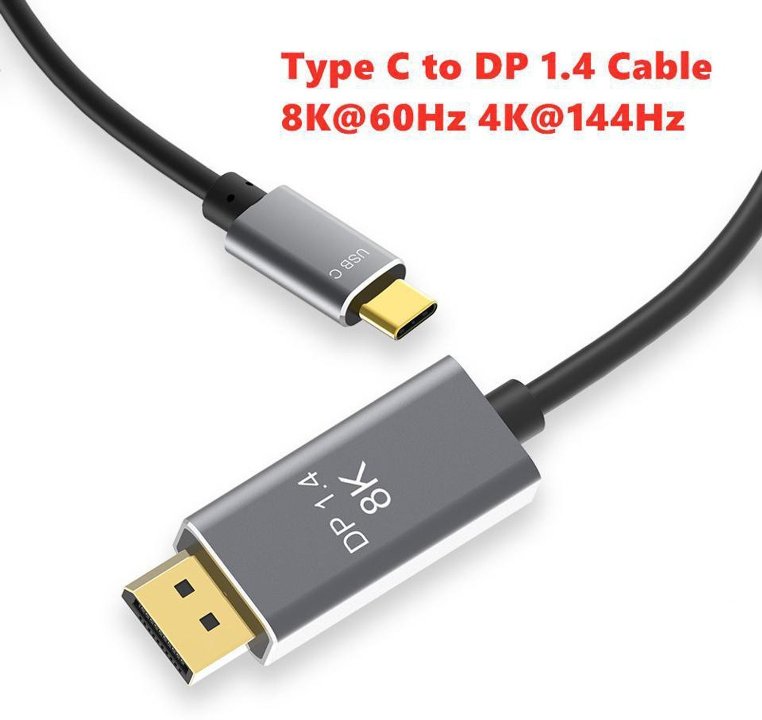 Image of Etzin USB Type C Cable 1.8 m DP 1.4 8k Type C to Disply Port Cable(EPL-289TC-002)