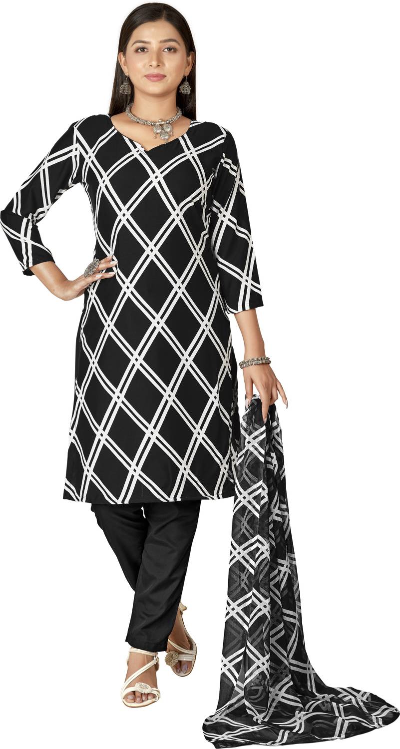 ANAND Crepe Floral Print Salwar Suit Material