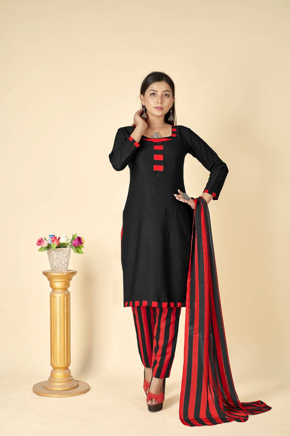 ANAND Crepe Printed Salwar Suit Material