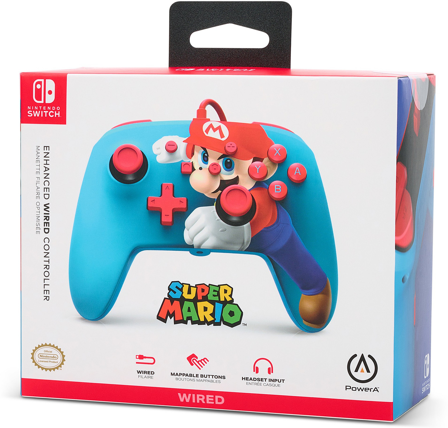 Image of PowerA Officially Licensed Nintendo Enhanced Wired Controller, Mario Punch, USB Gamepad