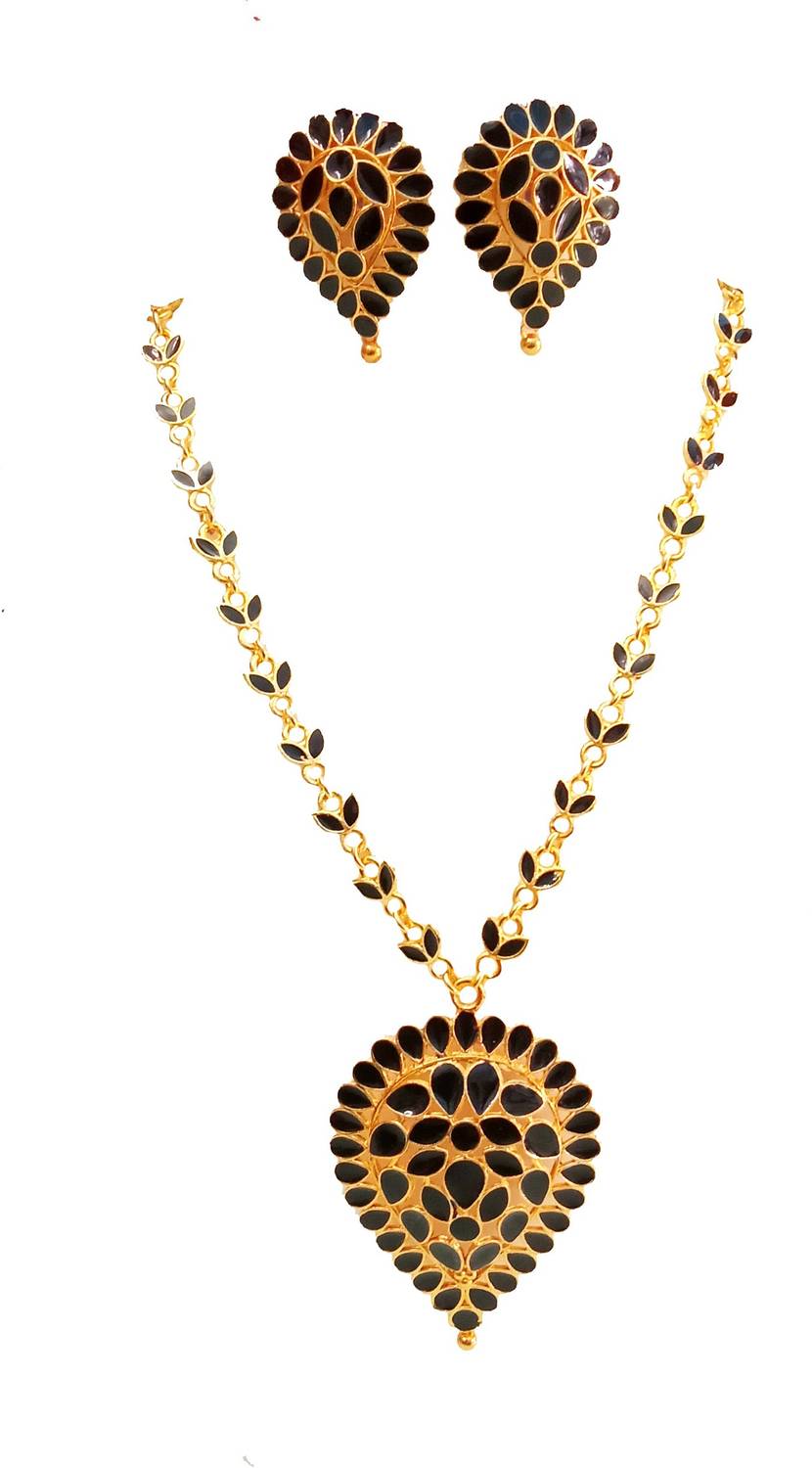 balaji gold Copper Gold-plated Black Jewellery Set