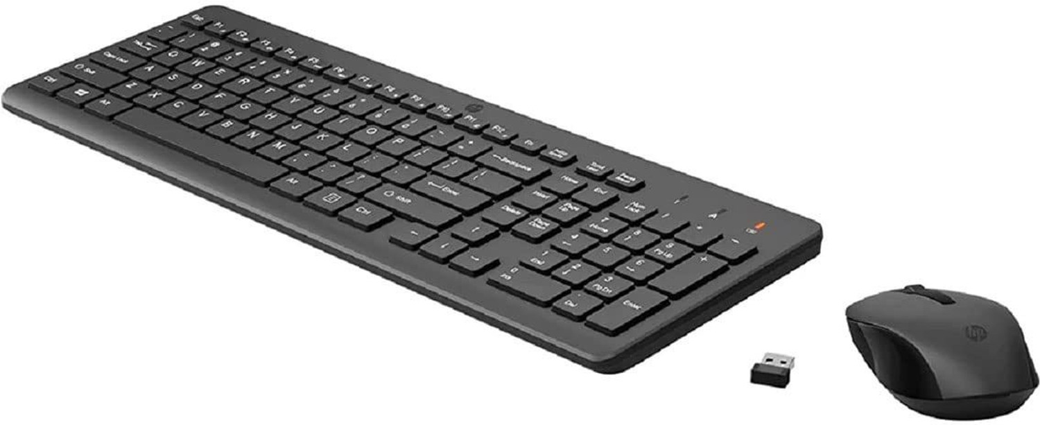 Image of HP 330 Mouse & Keyboard Combo Wireless Standard Desktop Keyboard Compatible with Desktop, Laptop, Mac Numeric Keypad /2.4GHz Wireless Connection /1600 DPI /USB Receiver /LED Indicators