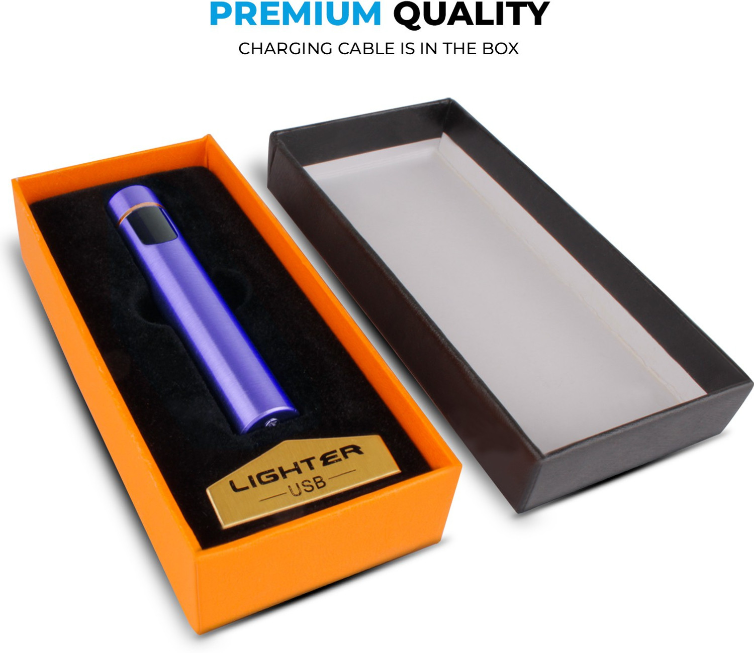 Image of WRADER Sleek Rechargeable Flameless Cigarette Lighter with On /Off Touch Sensor Plasma Lighter Butane Free Cigarette Lighter for Smoking Windproof Cigarette Lighter