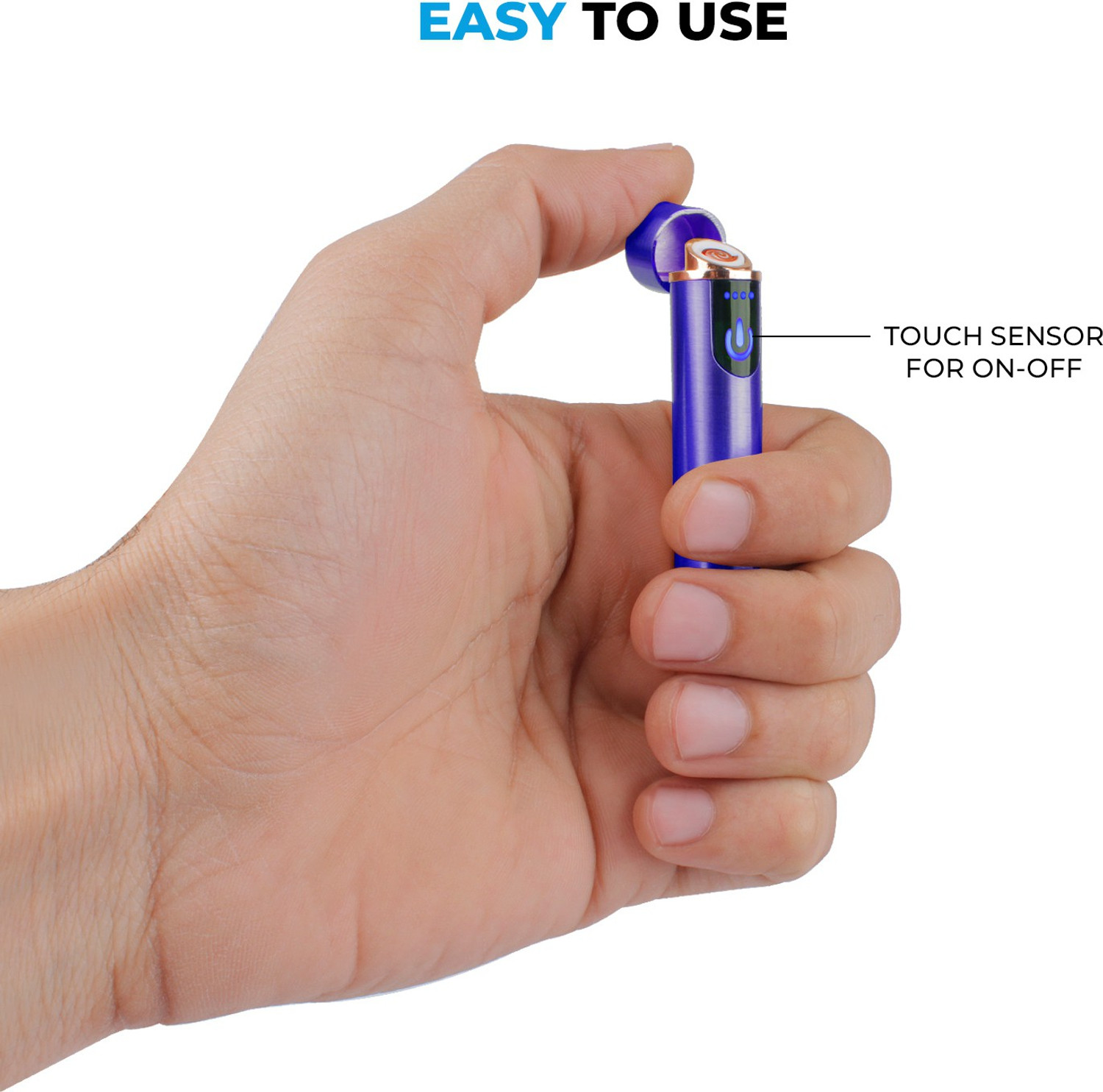Image of WRADER Sleek Rechargeable Flameless Cigarette Lighter with On /Off Touch Sensor Plasma Lighter Butane Free Cigarette Lighter for Smoking Windproof Cigarette Lighter