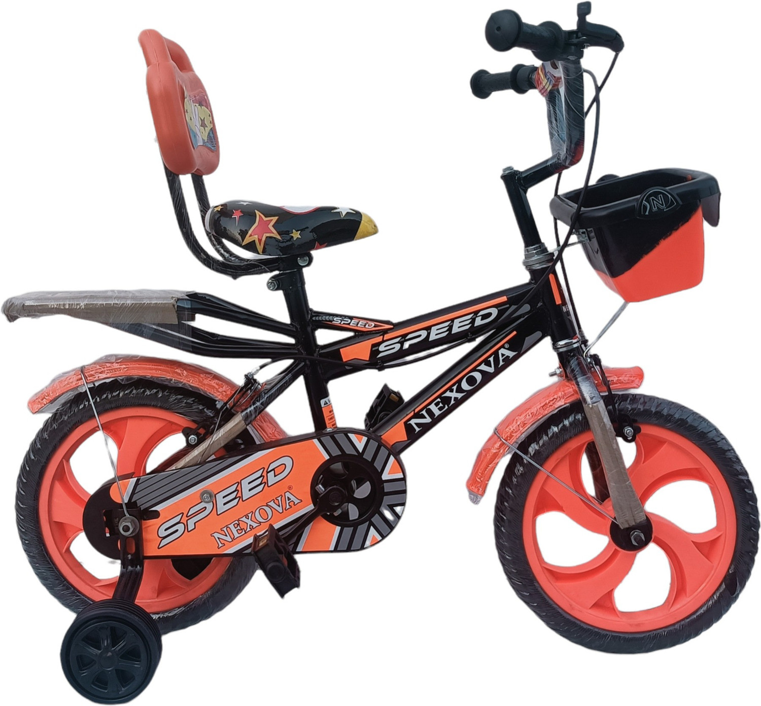 Image of LITTLE WHEELZ KIDS ZONE BICYCLE 14 T (K-30 VARIENT) ORANGE FOR 2 TO 4 YEAR KIDS (90% ASSEMBLED) 14 T (inch) BMX Cycle