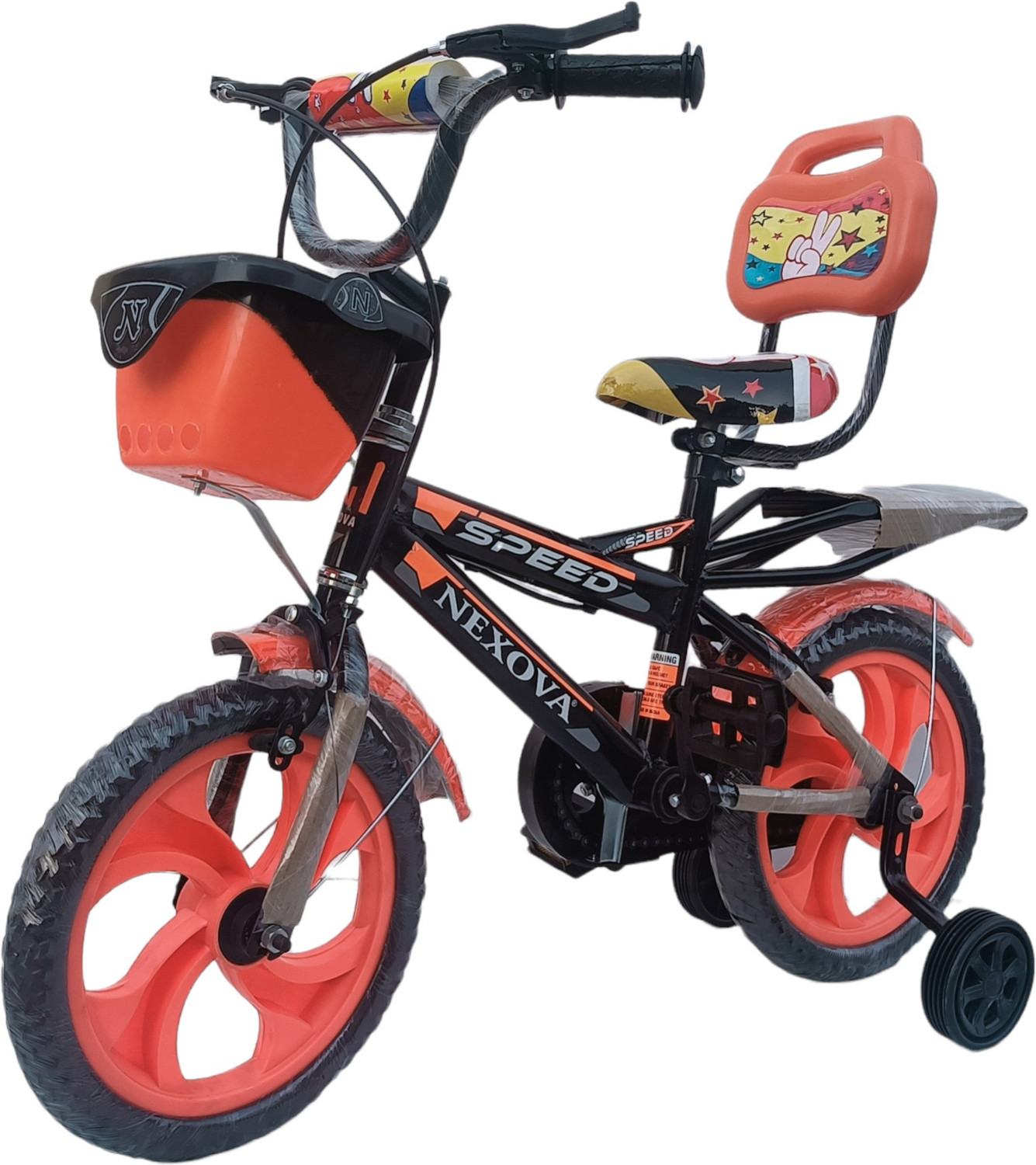 Image of LITTLE WHEELZ KIDS ZONE BICYCLE 14 T (K-30 VARIENT) ORANGE FOR 2 TO 4 YEAR KIDS (90% ASSEMBLED) 14 T (inch) BMX Cycle