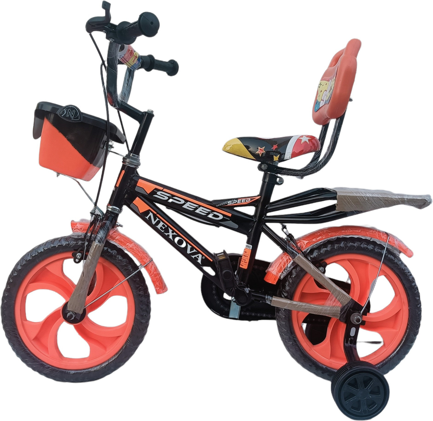 Image of LITTLE WHEELZ KIDS ZONE BICYCLE 14 T (K-30 VARIENT) ORANGE FOR 2 TO 4 YEAR KIDS (90% ASSEMBLED) 14 T (inch) BMX Cycle