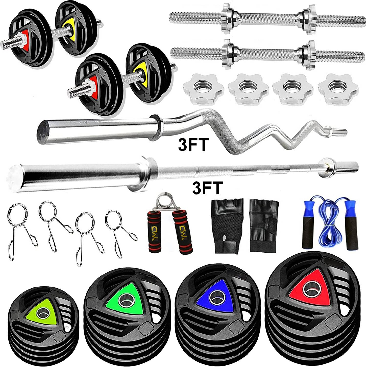 YMD 30 kg Home Gym Combo with 3FT Rod - Image 1