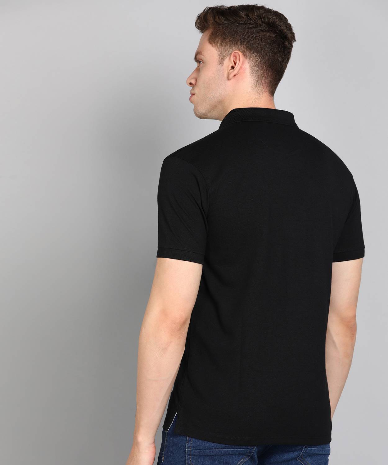 Allen Solly Men Black Polo Neck T-Shirt - Image 4