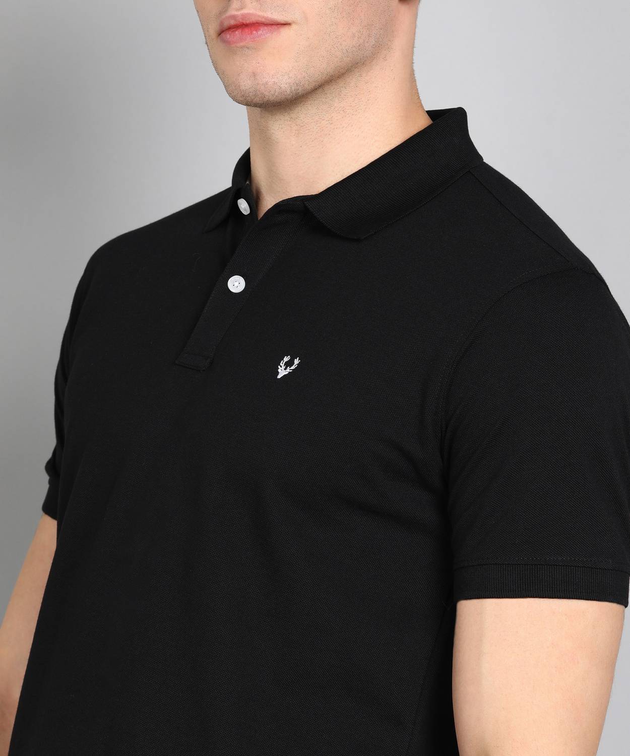 Allen Solly Men Black Polo Neck T-Shirt - Image 5