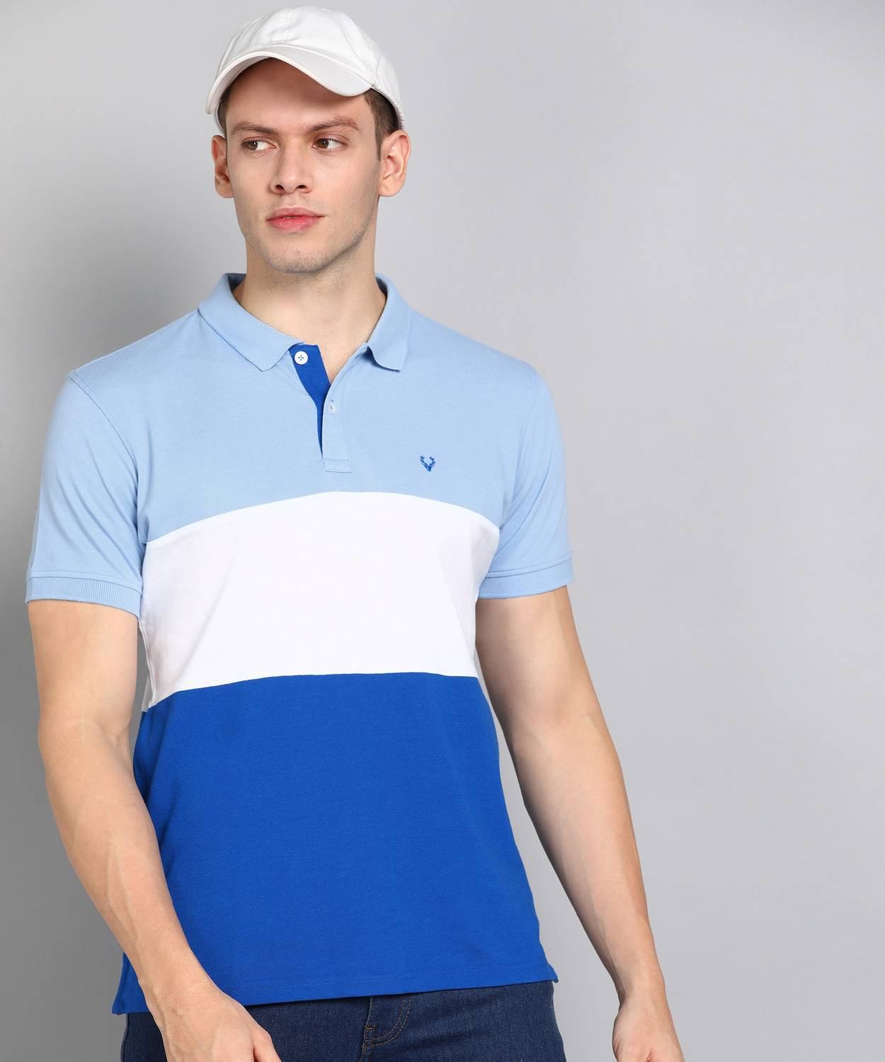 Allen Solly Colorblock Men Polo Neck Multicolor T-Shirt