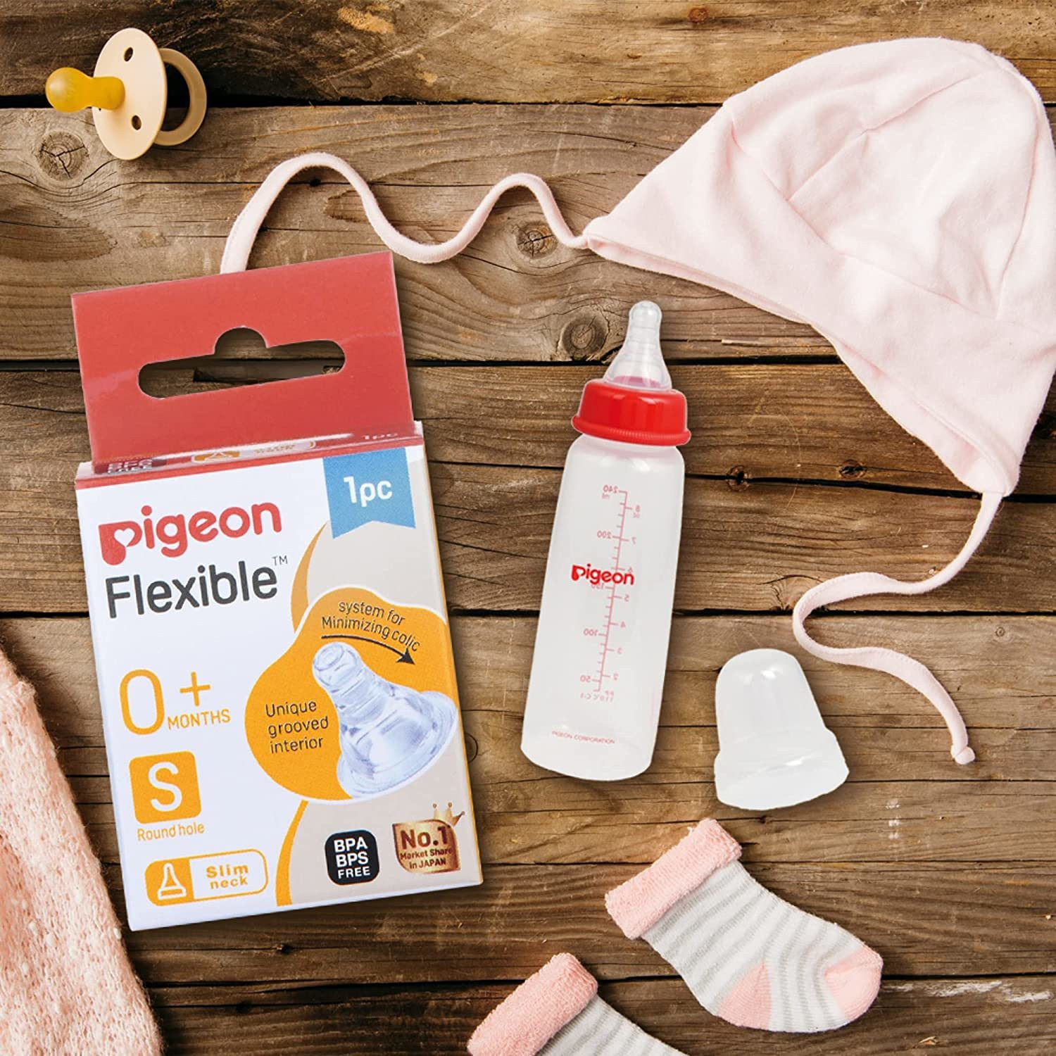 Image of Pigeon PERISTALTIC NIPPLE S- 1 PCS Slow Flow Nipple