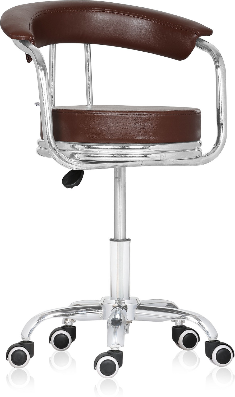 Image of Da URBAN Classic Height Adjustable & Revolving Bar Stool / Kitchen Chair with Wheels Leatherette Bar Stool