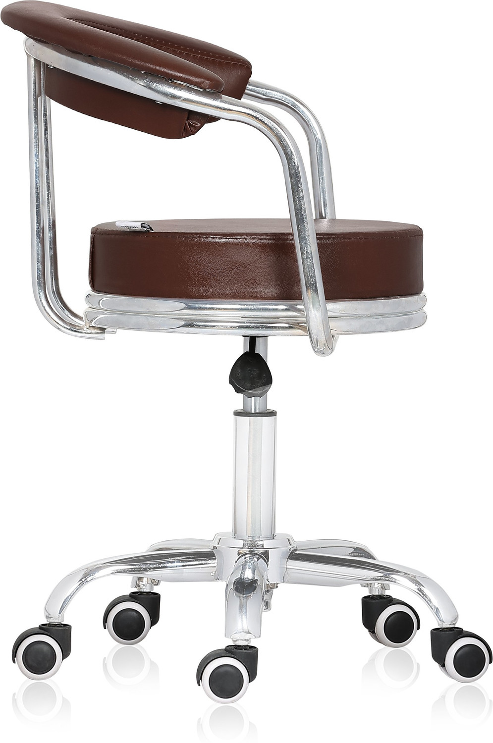 Image of Da URBAN Classic Height Adjustable & Revolving Bar Stool / Kitchen Chair with Wheels Leatherette Bar Stool
