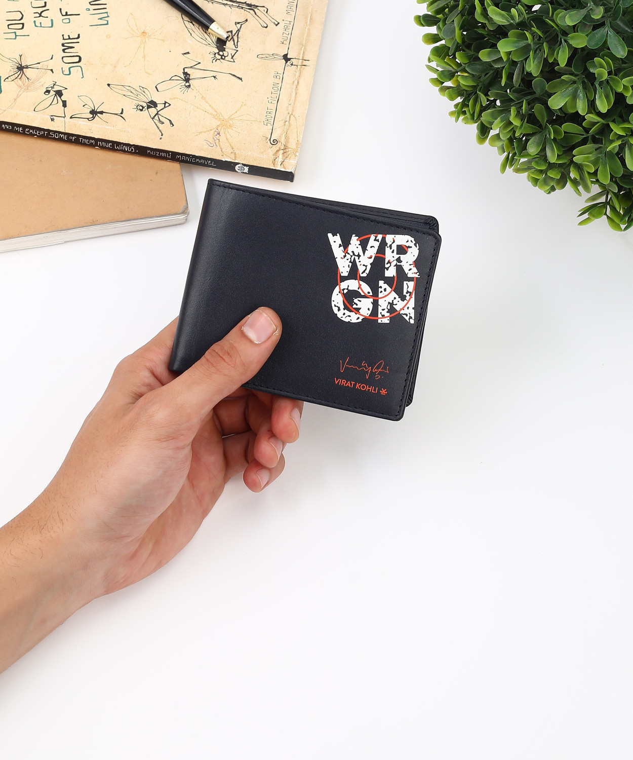 Image of WROGN Men Blue Genuine Leather Wallet