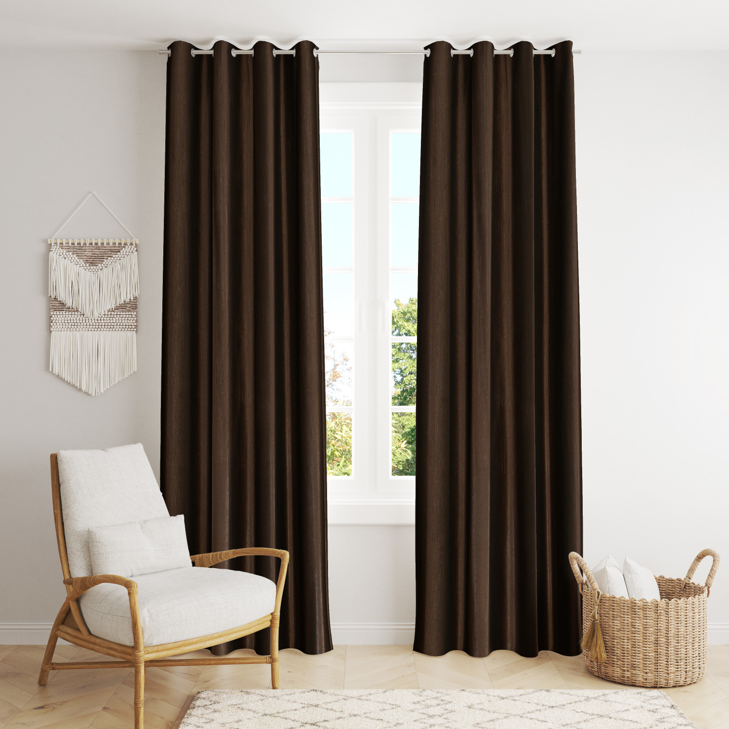 Image of Arick Home 213 cm (7 ft) Door Polyester Semi Transparent Curtain (Pack Of 2)