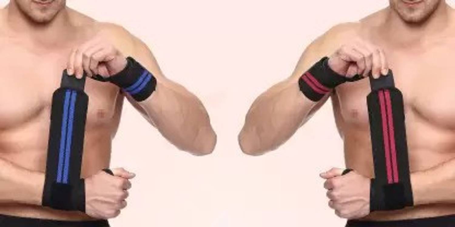 ANANYA ENTERPRISES Wrist Band Combo for Gym Workout for Men & Women. (blue, red, Pack of 2) Wrist Support