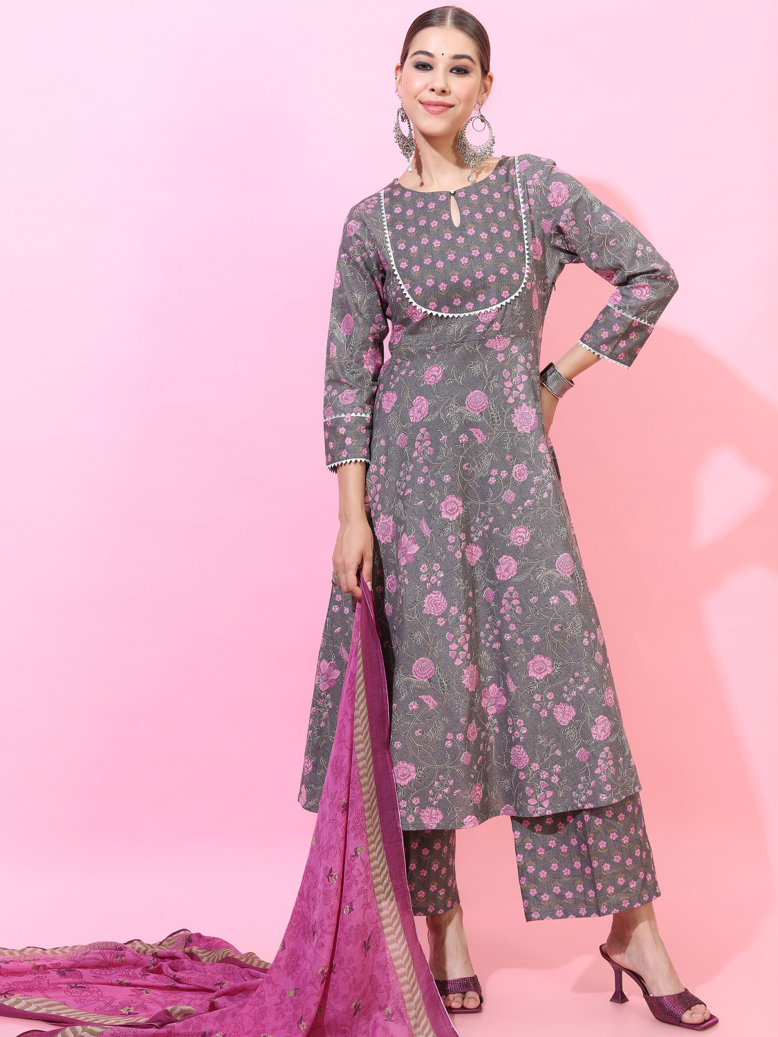 Image of Vishudh Women Kurta Palazzo Set
