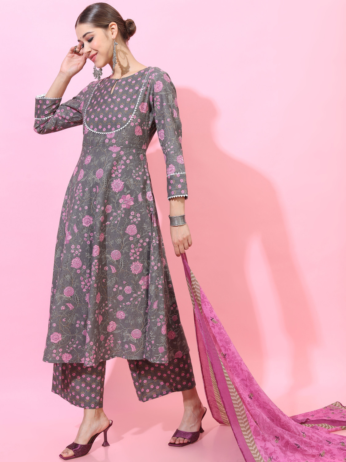 Image of Vishudh Women Kurta Palazzo Set