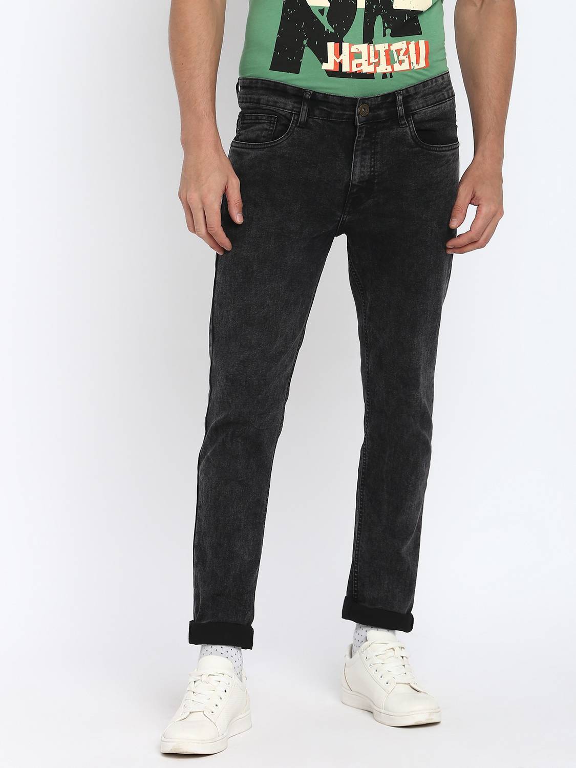 abof by Aditya Birla Slim Men Grey Jeans
