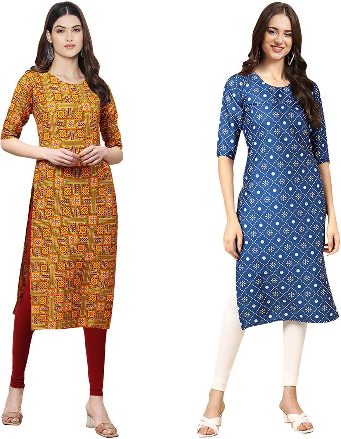 1 Stop Fashion Women Printed Straight Kurta