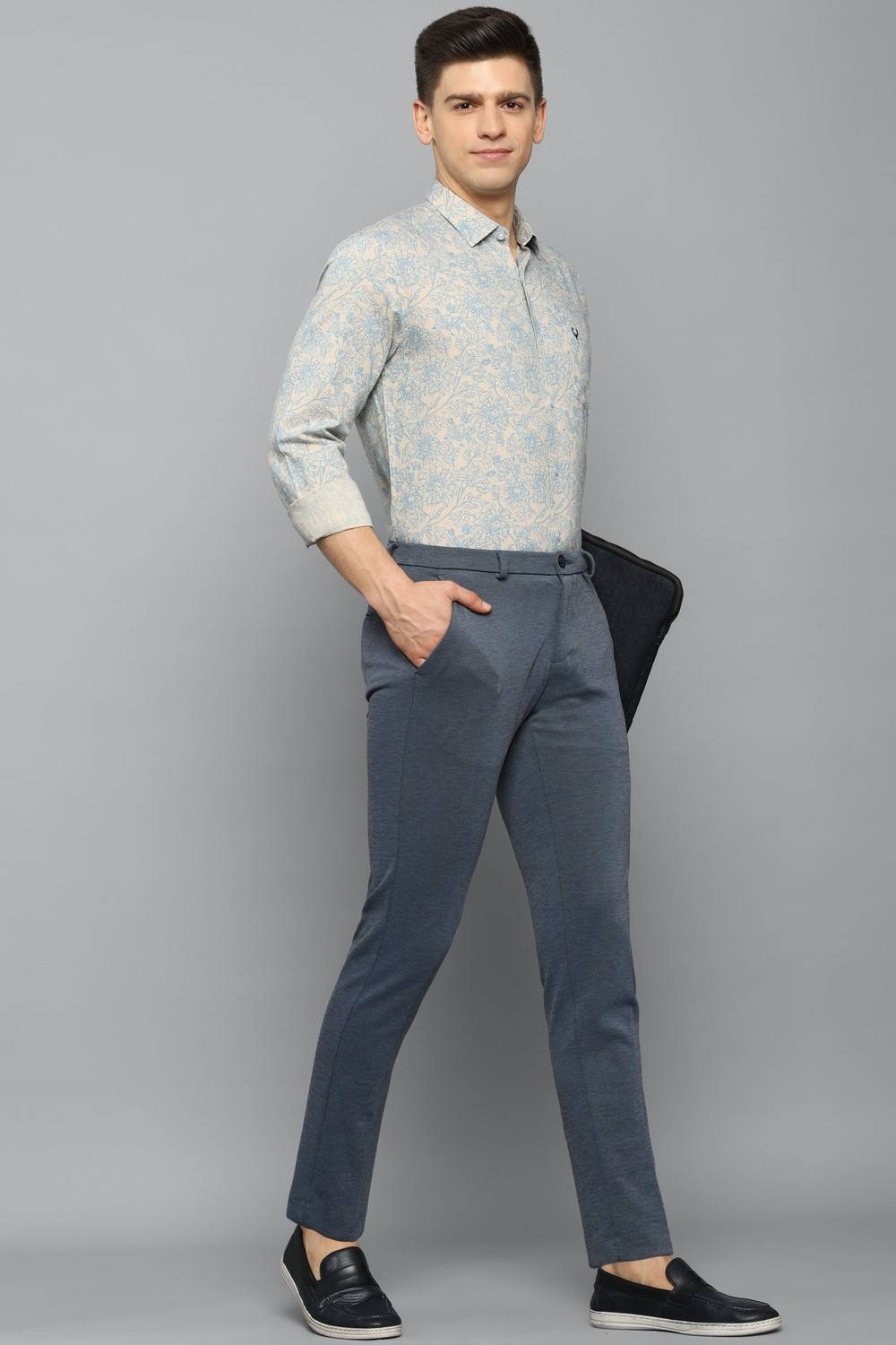 Allen Solly Men Printed Casual Blue Shirt
