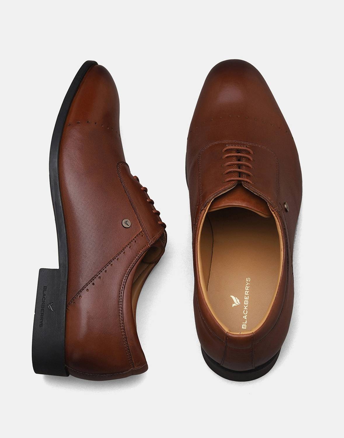 Blackberrys Kiwi Leather Oxford Shoes In Tan Oxford For Men