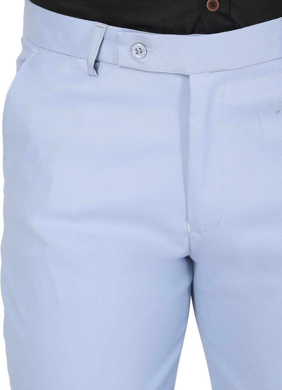 Image of The DS Slim Fit Men Blue Trousers