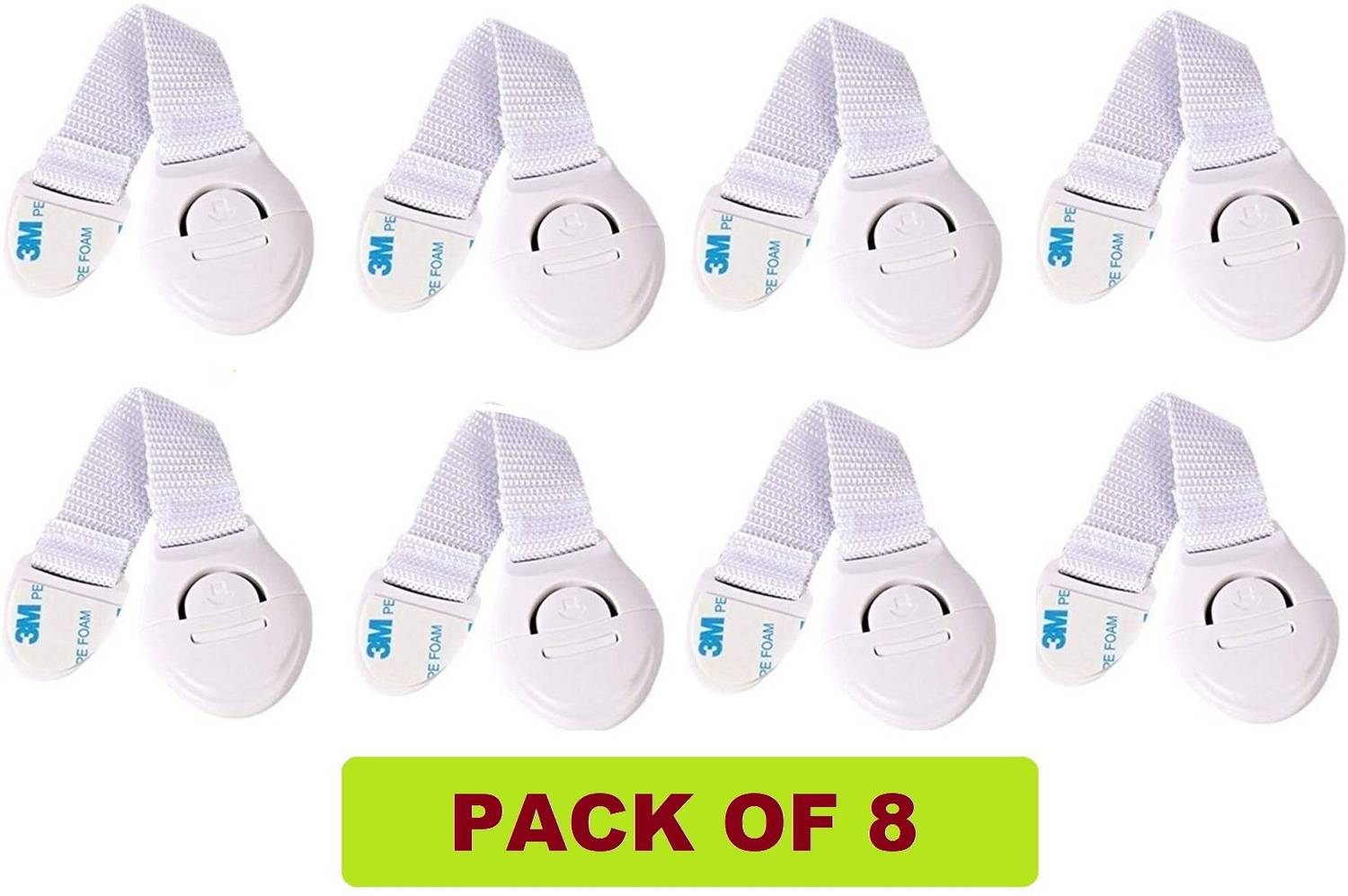 Bichwaliya 8 Pieces Baby Safety & proofing Flexible Nylon Strap Locks for Multi-Purpose Use