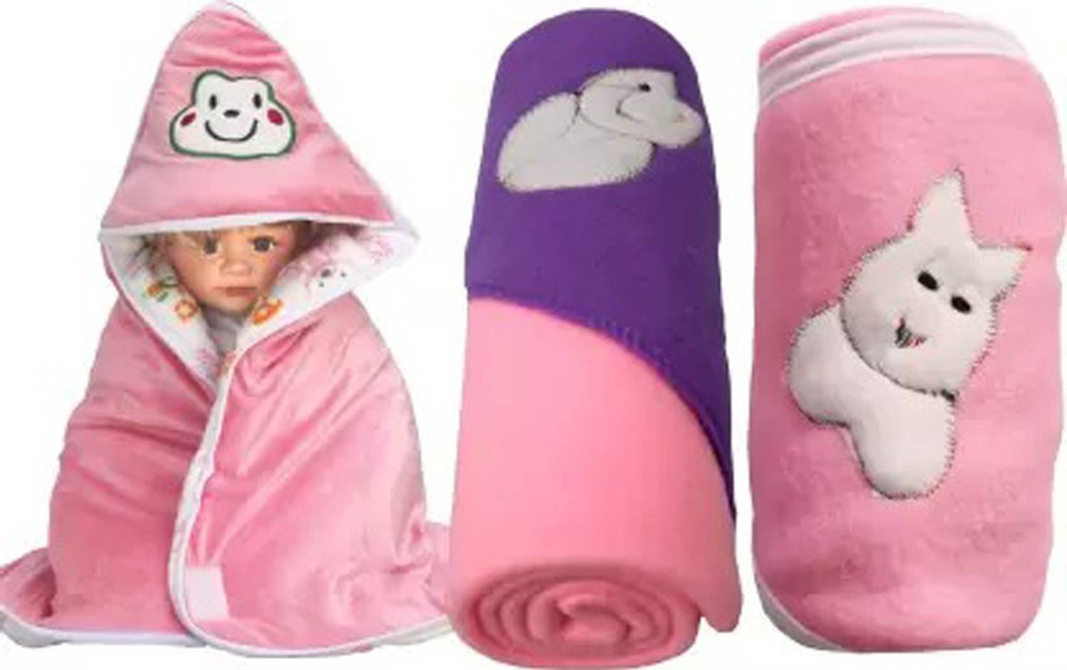BABY ZONE Embroidered Crib Hooded Baby Blanket for  AC Room